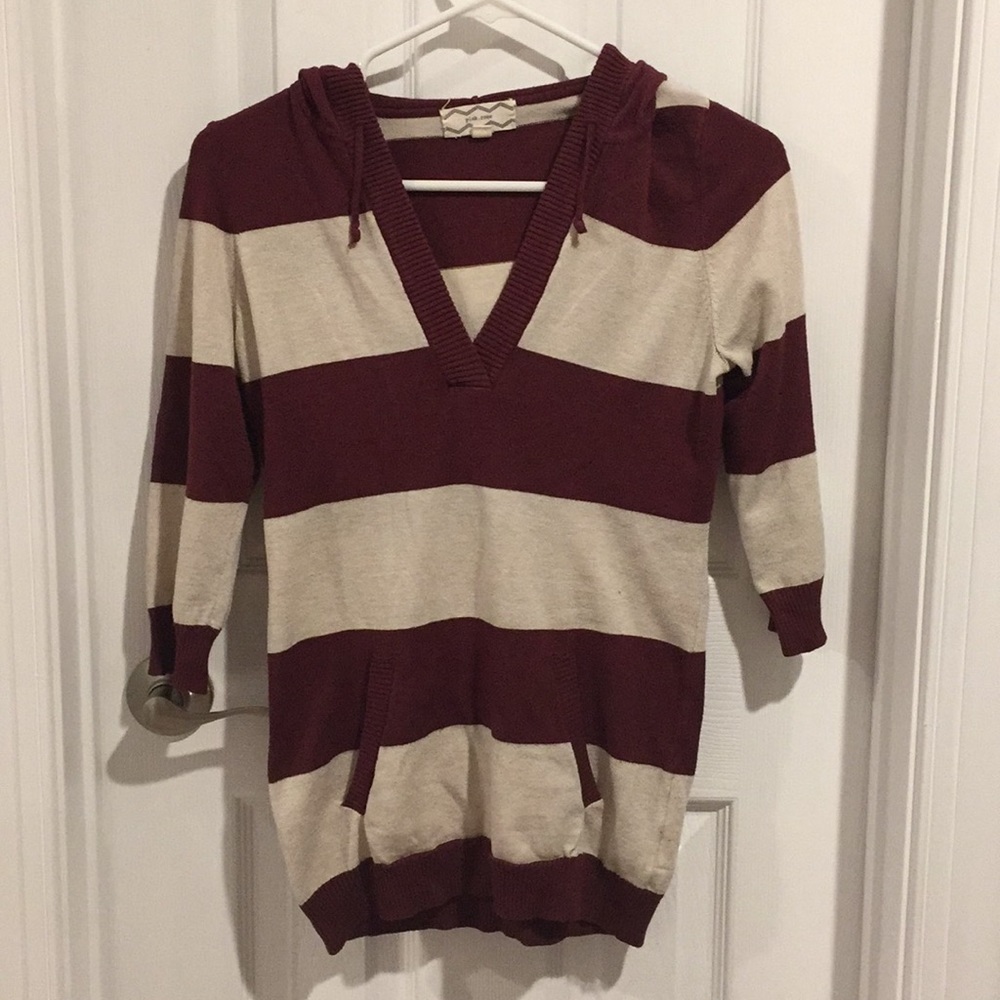 3/4 Sleeve Sweater with Hood